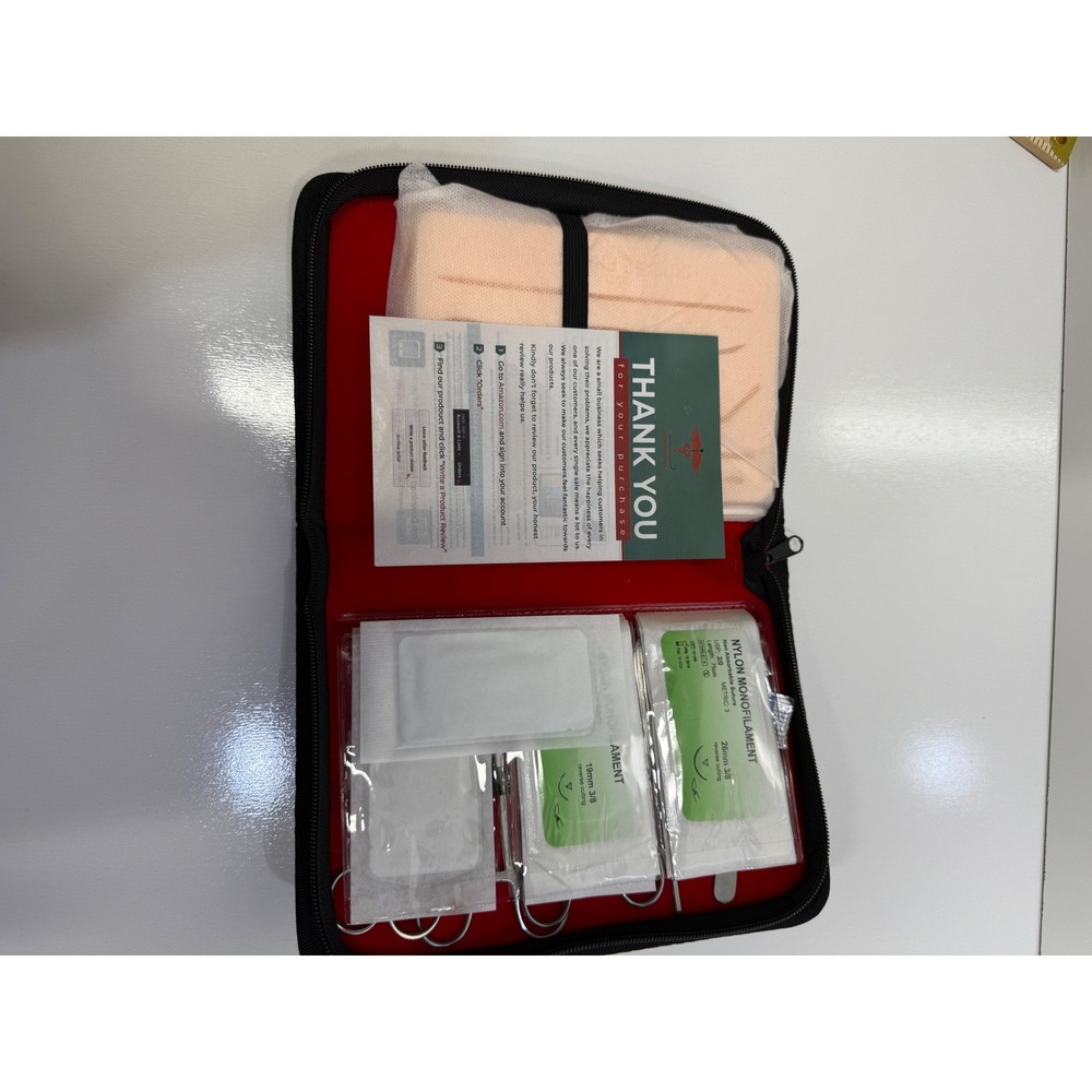 Medical Suture Practice Kit for Students with Silicone Pad Instruments Sutures